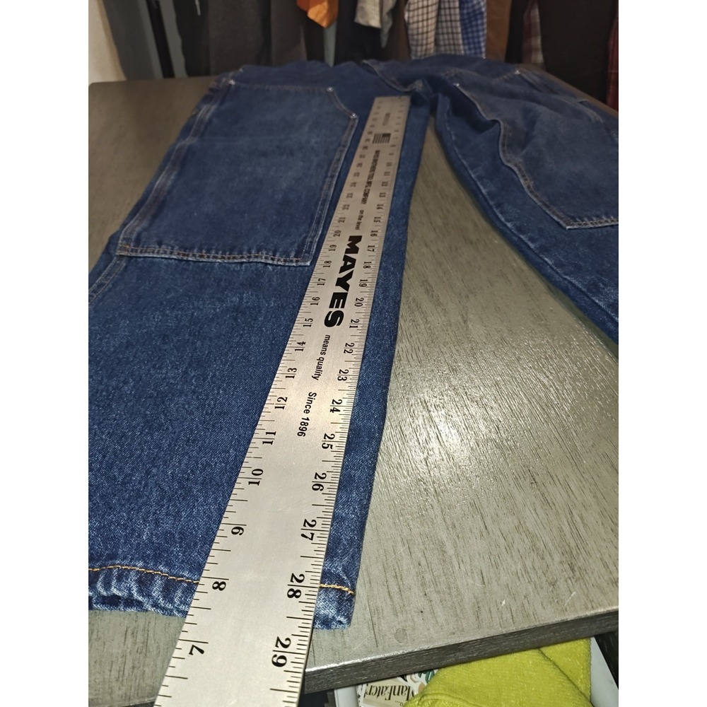 Monkey Ride Jeans Womens Size 9 Carpenter Utility Wide Leg Dark Wash Denim - Picture 4 of 13